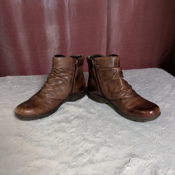 Clarks Chris Sydney Boots Womens Size 7M Slouch Booties Side Zip Bohemian Boho - Picture 4 of 9